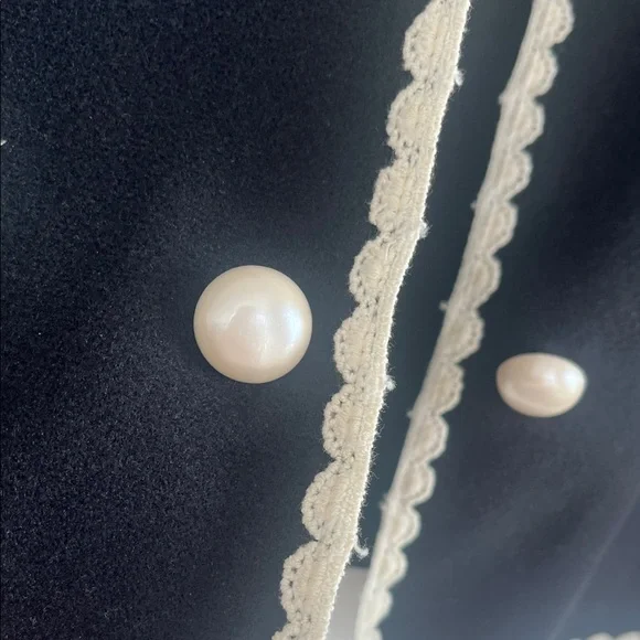 Classic Black Jacket with off White Trim - Picture 6 of 8